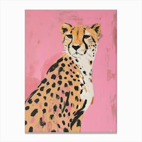 Trendy Cheetah Pink Painting Canvas Print