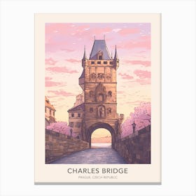Charles Bridge Prague Czech Republic 2 Travel Poster Canvas Print