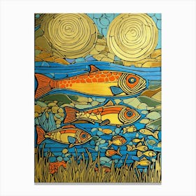 Fish In The Stream-Festival Vibes-Seaside Inspirations Canvas Print