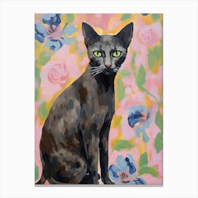 A Oriental Shorthair Cat Painting, Impressionist Painting 1 Canvas Print