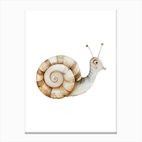 Snail On A White Background Canvas Print