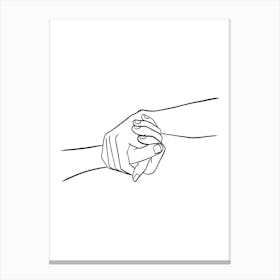 Hand Holding A Hand 2 Canvas Print