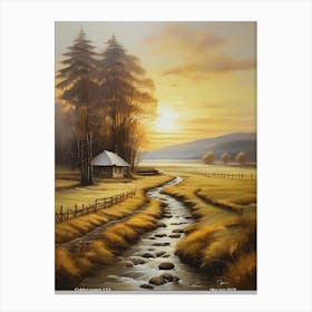 232.Golden sunset, USA. Art Print Canvas Print