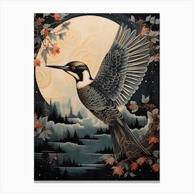 Woodpecker 2 Gold Detail Painting Canvas Print