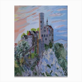 Landscape With Liechtenstein Castle In Germany Canvas Print