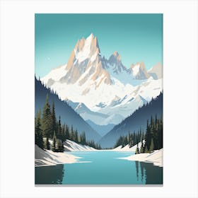 Chamonix Mont Blanc   France, Ski Resort Illustration 0 Simple Style Canvas Print