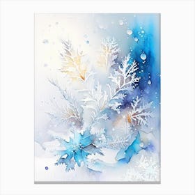 Ice, Snowflakes, Storybook Watercolours 4 Canvas Print