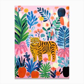 Tiger In The Jungle 4, Matisse Inspired Canvas Print