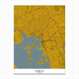 Oslo Yellow Blue Canvas Print