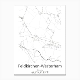 Feldkirchen Westerham,Germany Minimalist Map Canvas Print