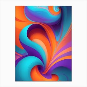 Abstract Colorful Waves Vertical Composition 54 Canvas Print