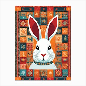 Easter Bunny Quilting art, 1459 Canvas Print