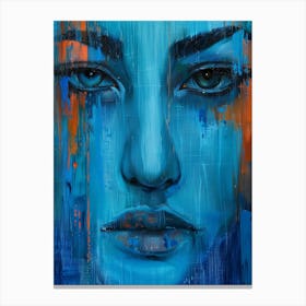 Blue Face 6 Canvas Print