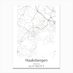 Haaksbergen,Netherlands Minimalist Map Canvas Print