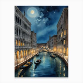 Night In Venice Venice's Timeless Beauty, Captured Canvas Print