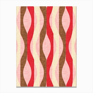 Mod Lines Red Canvas Print