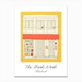 Madrid The Book Nook Pastel Colours 1 Poster Canvas Print
