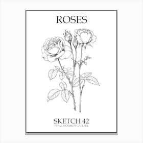 Roses Sketch 42 Poster Canvas Print