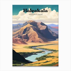 Haleakala National Park Hawaii Mountain Modern Travel Art Canvas Print