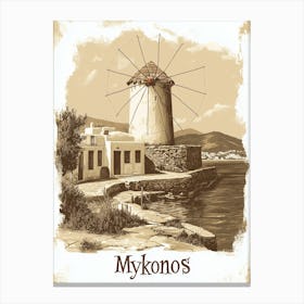 Mykonos Classic-style poster Canvas Print