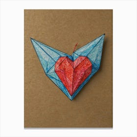 Origami Heart 1 Canvas Print