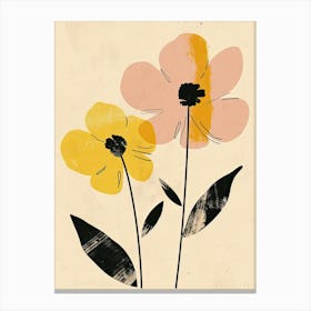 Panama City Flower Market Boho Minimalist Style Canvas Print