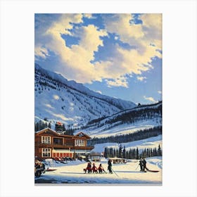 Åre, Sweden Ski Resort Vintage Landscape Skiing Poster Canvas Print