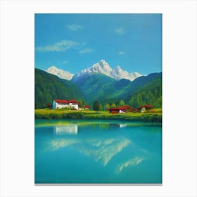 Triglav National Park Slovenia Blue Oil Painting 2  Canvas Print