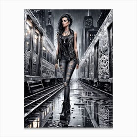 Graffiti Girl Canvas Print