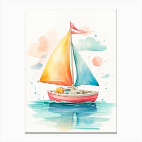 Watercolor Sailboat Canvas Print