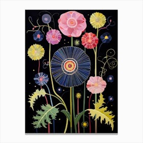 Scabiosa 1 Hilma Af Klint Inspired Flower Illustration Canvas Print