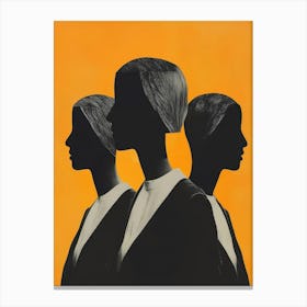 Three Women Silhouettes Canvas Print