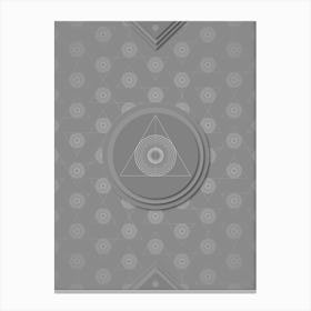 Geometric Glyph Sigil with Hex Array Pattern in Gray n.0051 Canvas Print