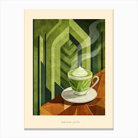 Matcha Latte Art Deco Poster 1 Canvas Print