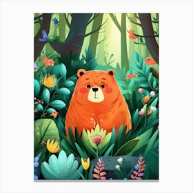 Luxmango Bear In Forest2 Canvas Print