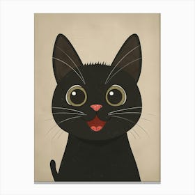 Cute Black Cat Canvas Print