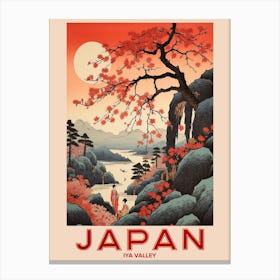 Iya Valley, Visit Japan Vintage Travel Art 2 Canvas Print
