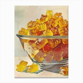 Retro Yellow Gummy Bears Vintage Cookbook Inspired 2 Canvas Print