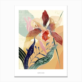 Colourful Flower Illustration Poster Orchid 1 Canvas Print
