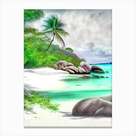 La Digue Island Seychelles Soft Colours Tropical Destination Canvas Print