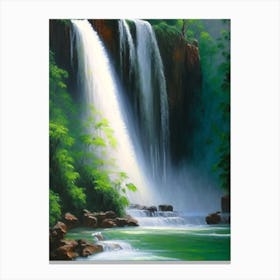 Anisakan Falls, Myanmar Peaceful Oil Art  Canvas Print