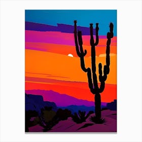 Cactus At Dusk Acrylic Style Canvas Print