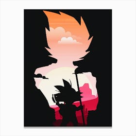 Anime Negative Space ― Goku Sunset Canvas Print