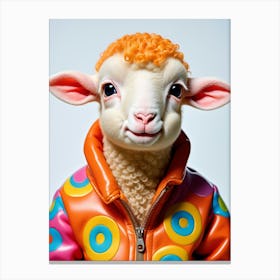 Anthropomorphic Baby Sheep In A Jacket Canvas Print