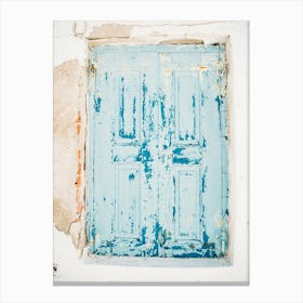 Worn Blue Window Canvas Print