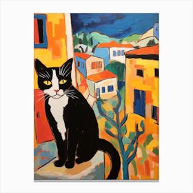 Painting Of A Cat In Agrigento Italy 1 Canvas Print