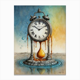 Clock In The Water Canvas Print