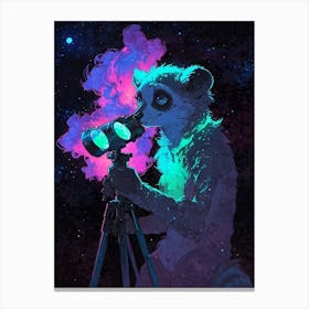 Raccoon In Space Canvas Print