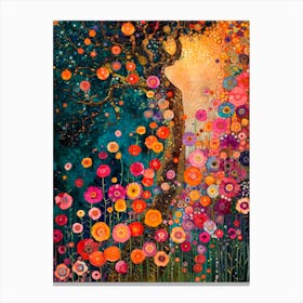 Dream of Flowers. Gustav Klimt Style Canvas Print