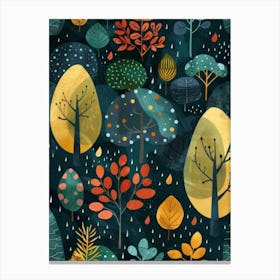 Autumn Trees Seamless Pattern 1 Canvas Print